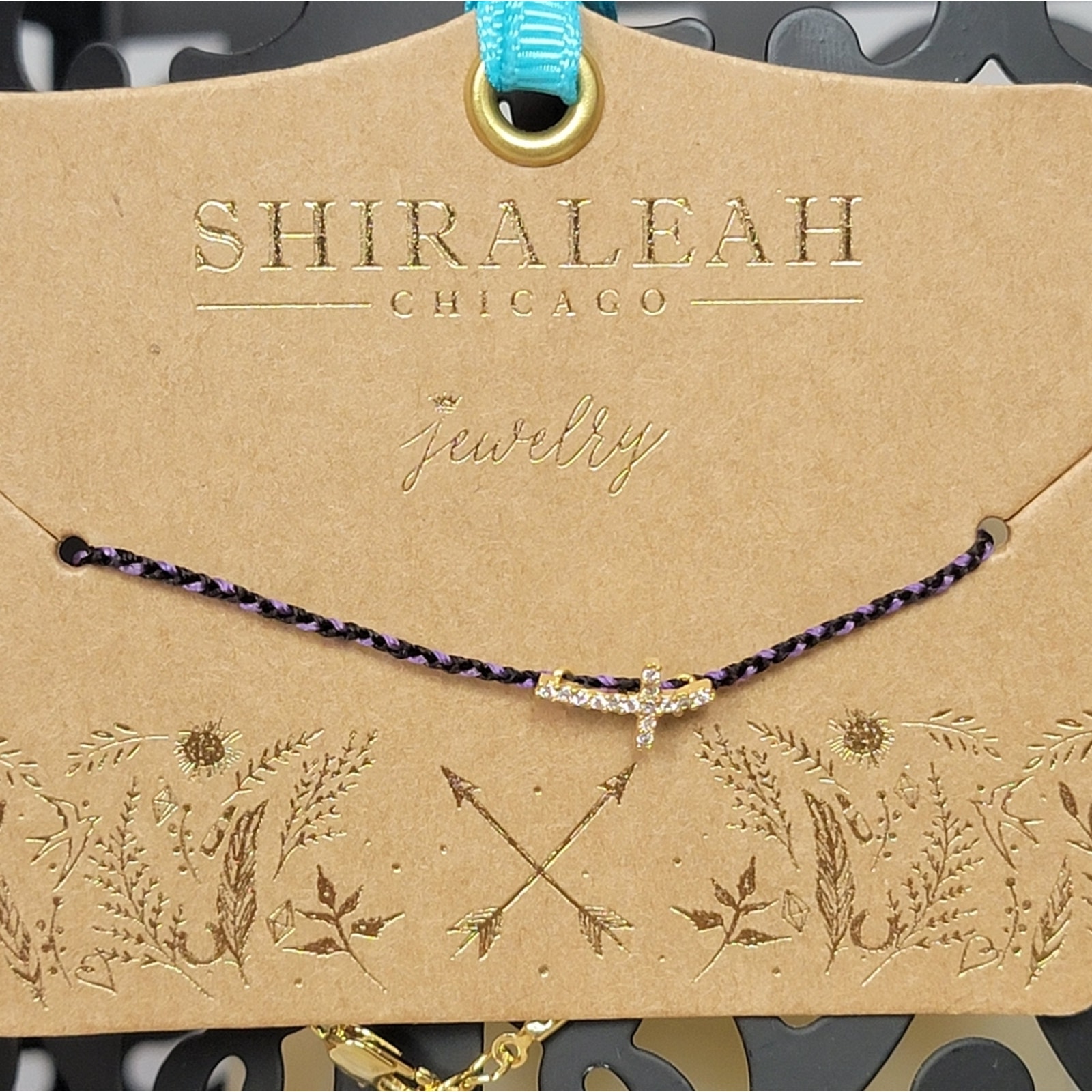Nwt Shiraleah Anthropologie Mala Cross Navy Bracelet